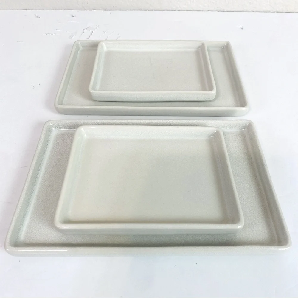 Pottery Barn Rectangle Mason Stoneware Plates Set Of 4